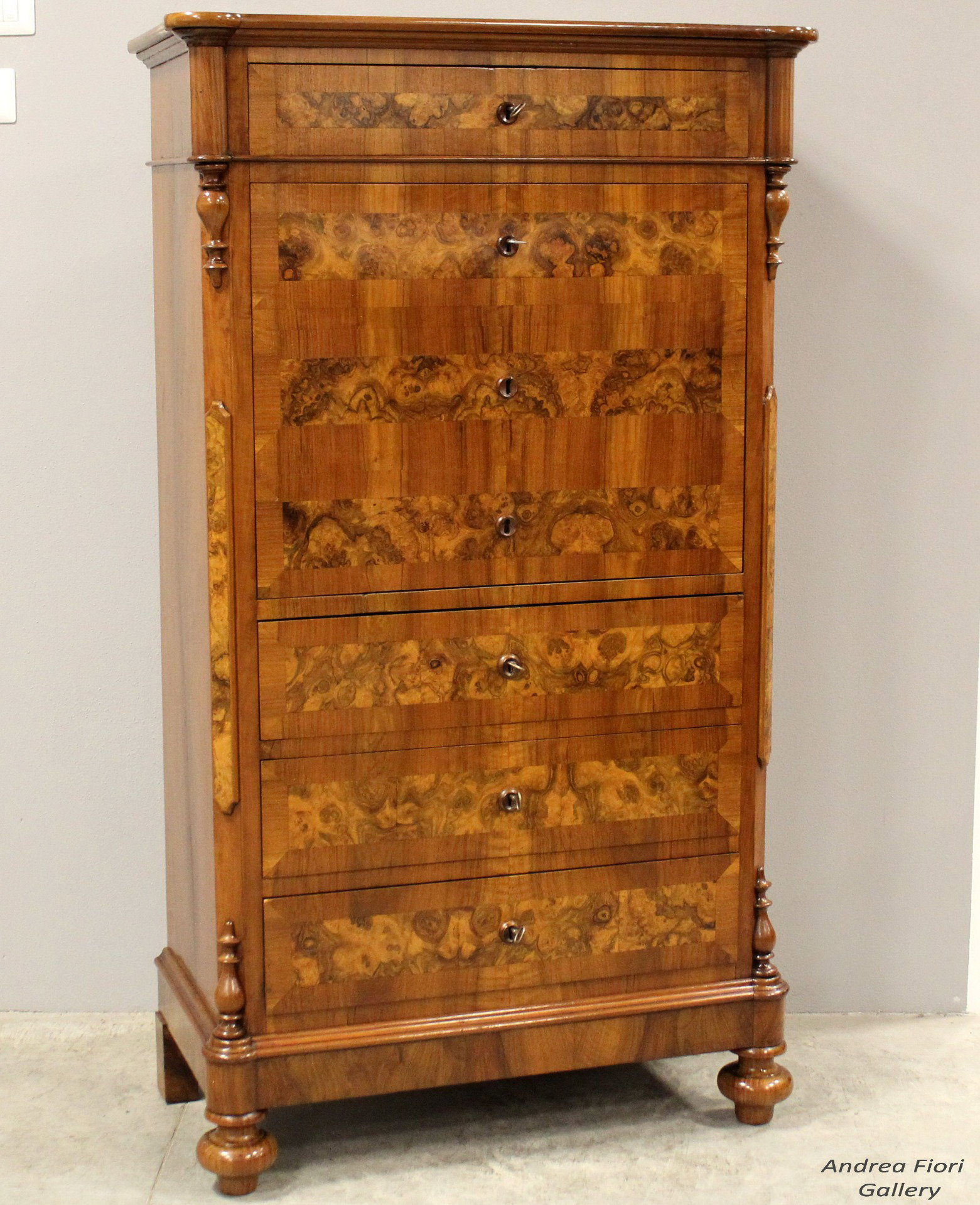 Antico Secretaire Luigi Filippo in noce - Italia epoca 800